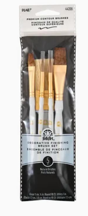 Plaid 5 piece Finishing Brush Set