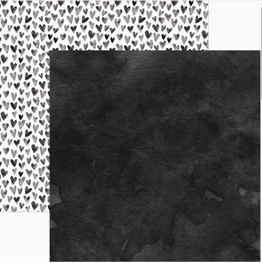 Black Watercolor Scrapbook Paper