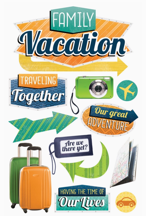 Family Vacation Scrapbook Sticker