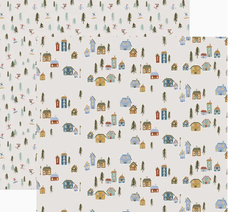 Snowy Chalet Scrapbook Paper