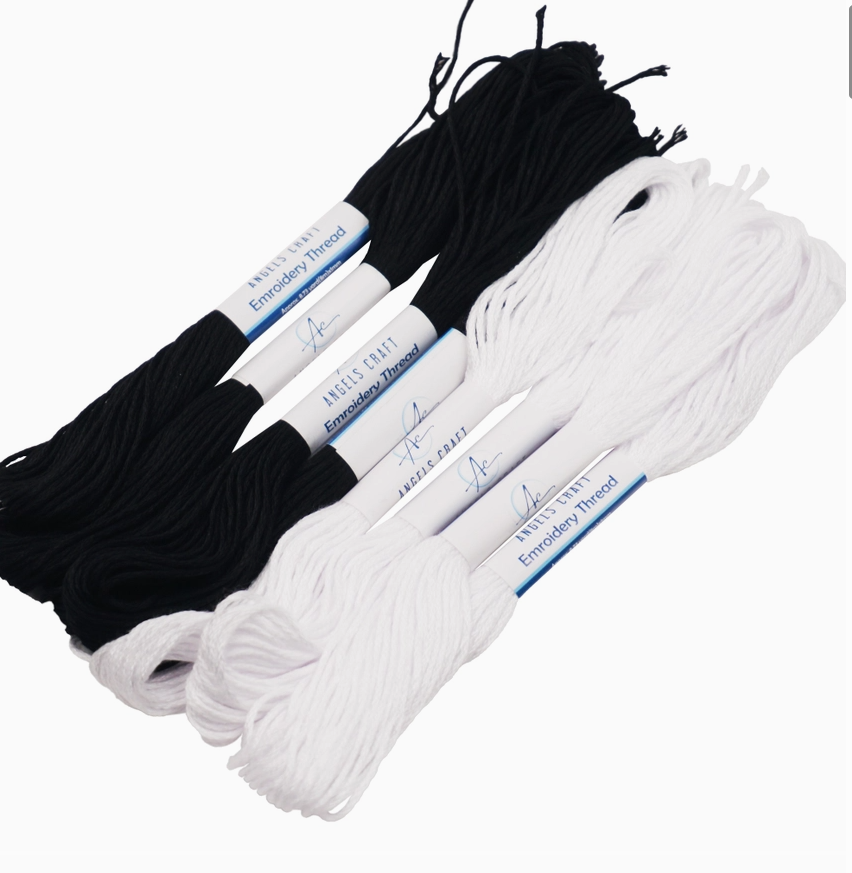 Black and White Emboidery Thread