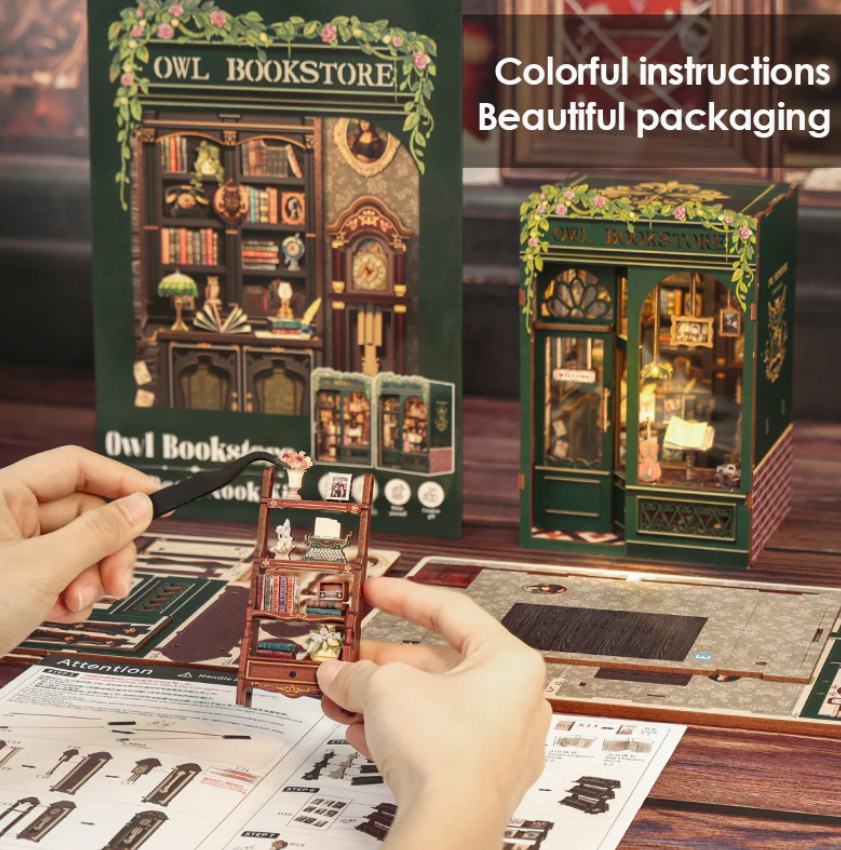 DIY Book Nook Kit: Owl Bookstore