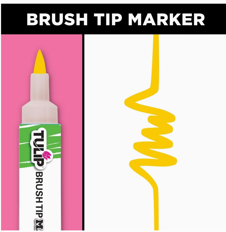 Tulip Brush-Tip Fabric Markers Rainbow 10 Pack