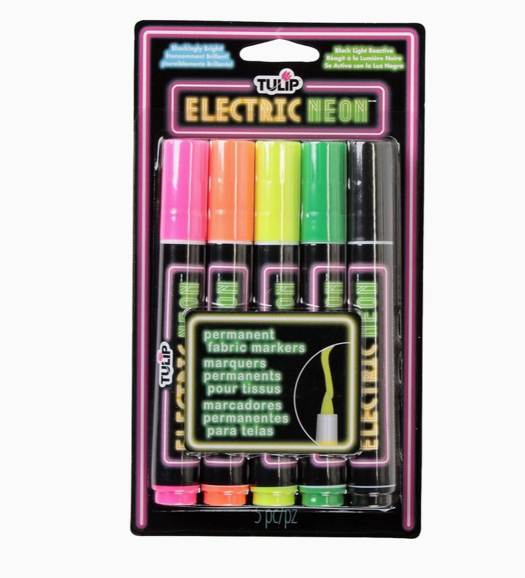 Tulip Electric Neon Fabric Markers 5 Pack