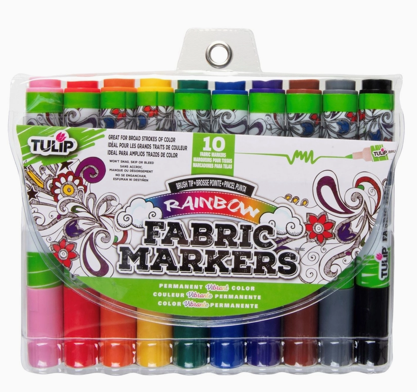 Tulip Brush-Tip Fabric Markers Rainbow 10 Pack