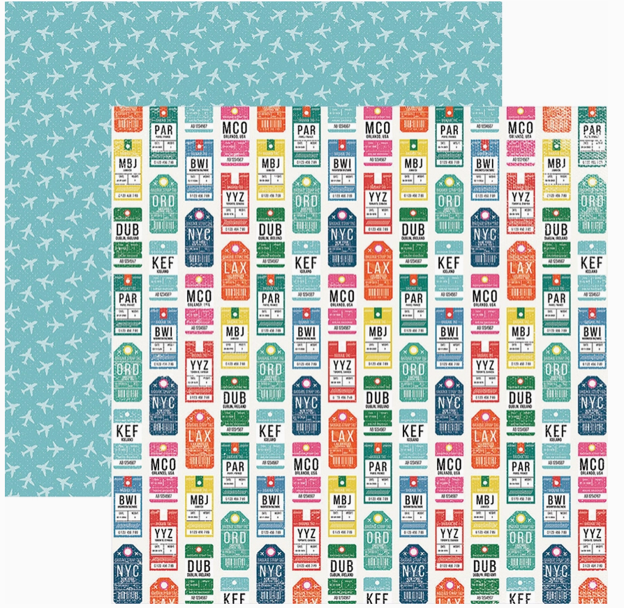 Luggage Tag Scrapbook Paper