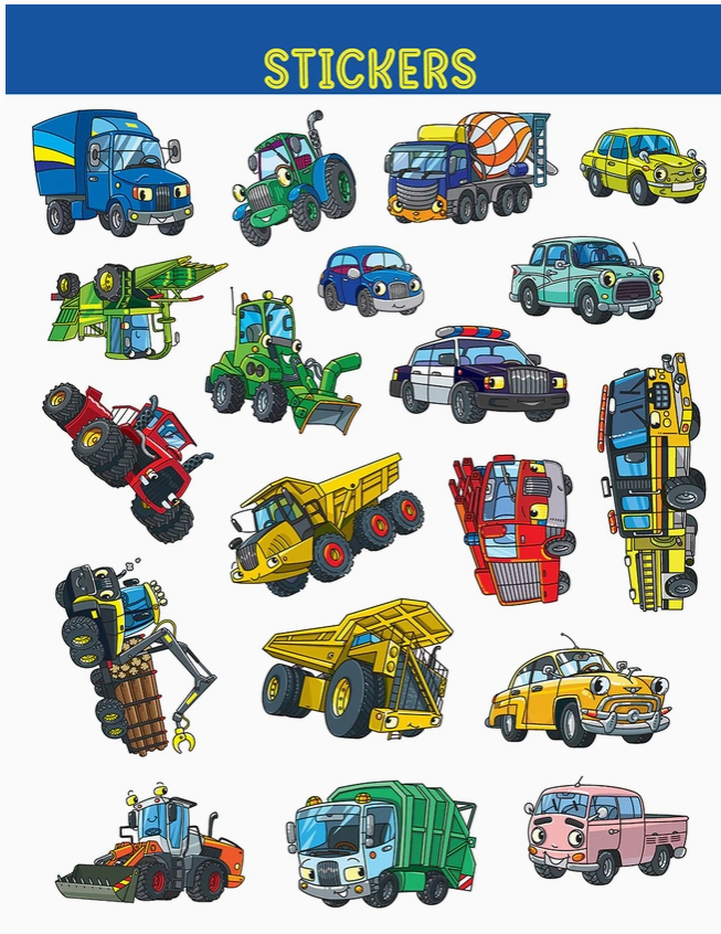 Super Cool Trucks, Tractors, and Cars Coloring Book