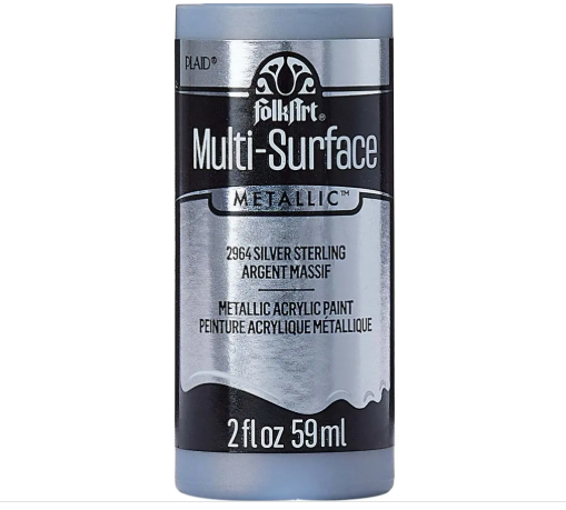 Acrylic Multi-Surface Metallic Paint - 2964 Silver Sterling