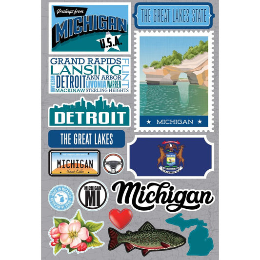 3D Stickers - Michigan