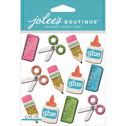 3D Scrapbook Sticker - School Supplies