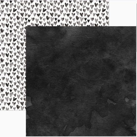 Black Watercolor Scrapbook Paper