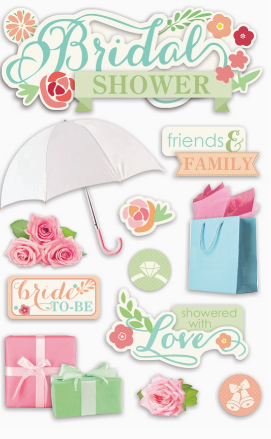 Bridal Shower 3D Scrapbook Sticker