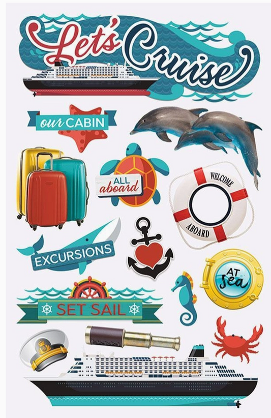Let's Cruise 3D Scrapbook Sticker