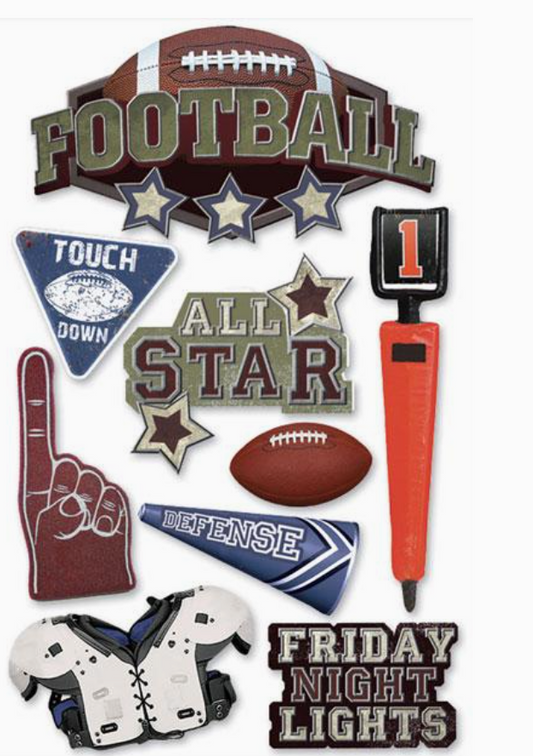 Football 3D Scrapbook Sticker