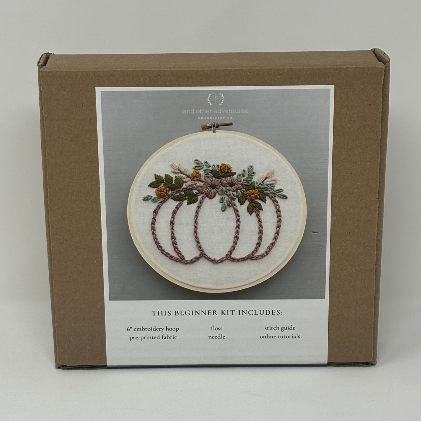 Beginner Hand Embroidery Kit - Smokey Purple Pumpkin