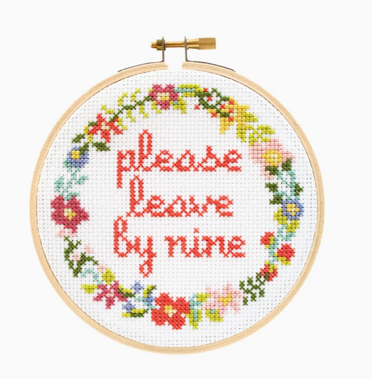 Please Leave By Nine Cross Stitch