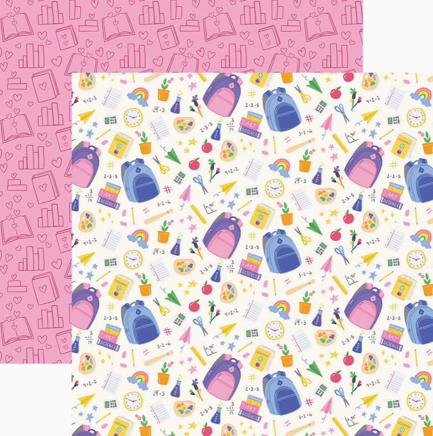School Days Scrapbook Paper