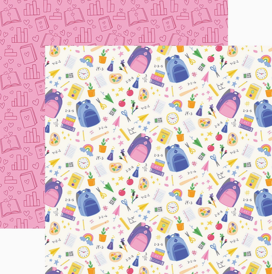 School Days Scrapbook Paper