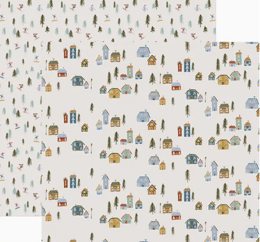 Snowy Chalet Scrapbook Paper