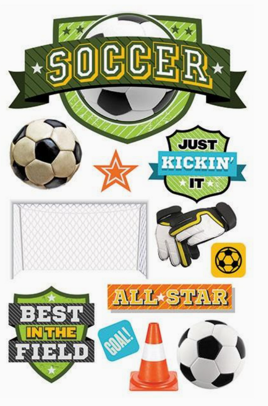 Soccer 3D Scrapbook Sticker