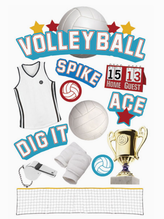 Volleyball 3D Scrapbook Sticker