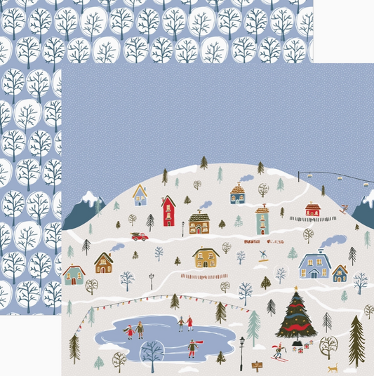 Winter Village Scrapbook Paper