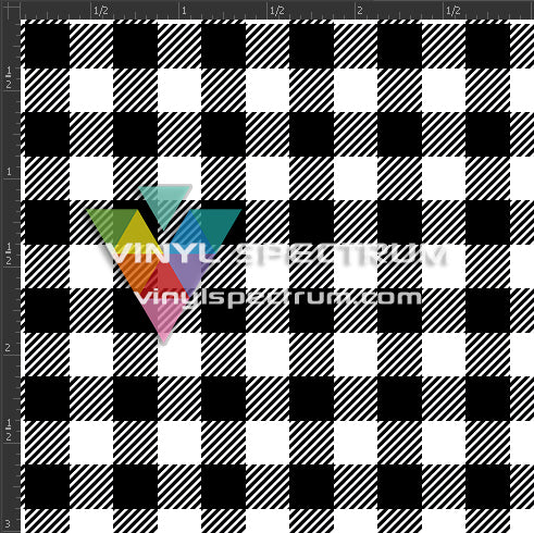 Siser HTV Printed Sheet - Black and White Baby Buffalo Plaid