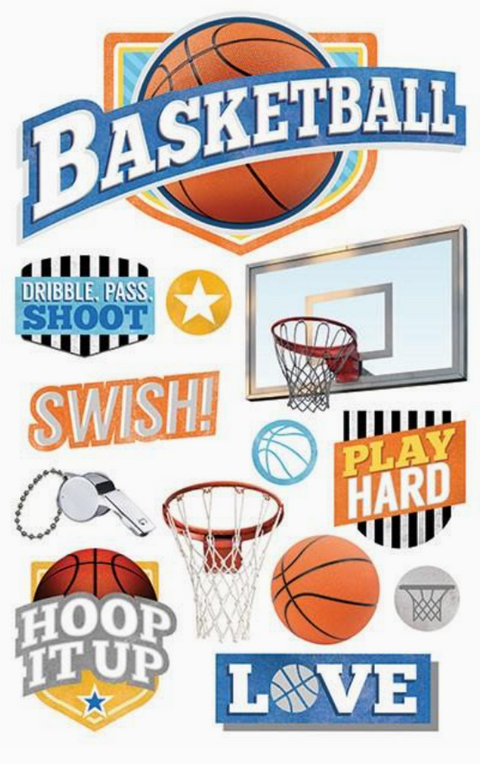 Basketball 3D Scrapbook Sticker