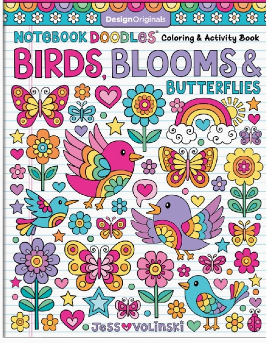 Birds, Blooms & Butterflies Coloring Book
