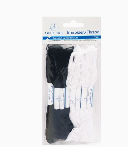 Black and White Emboidery Thread