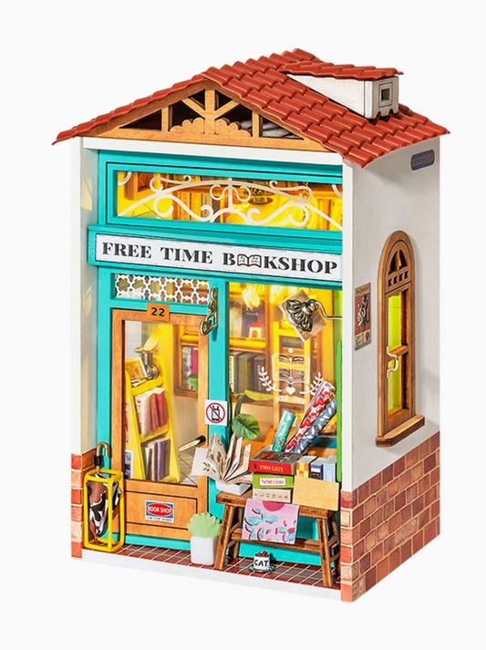 DIY Miniature House Kit: Free Time Bookshop