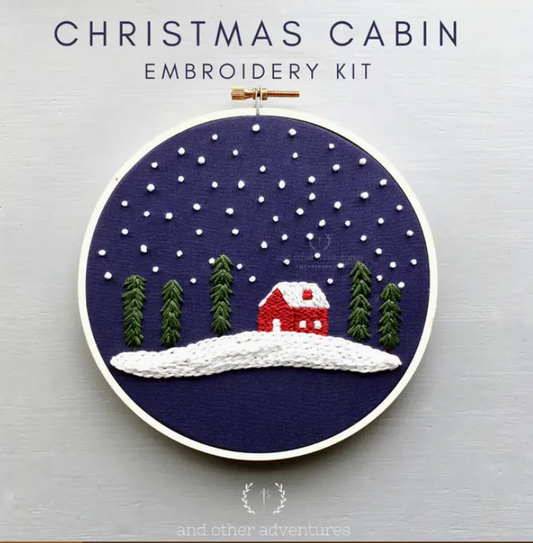 Embroidery Kit - Christmas Cabin