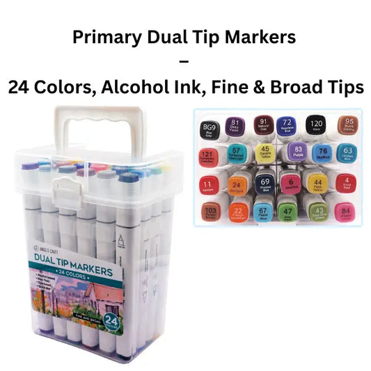 Dual Tip Primary Markers 24 pcs