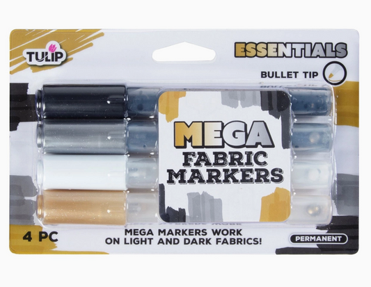 Tulip Mega Fabric Markers Essentials 4 Pack