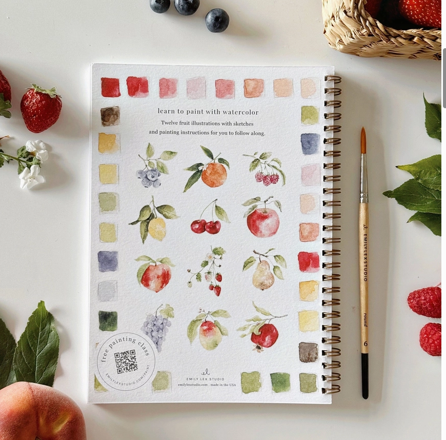 Emily Lex Fruit Watercolor Workbook