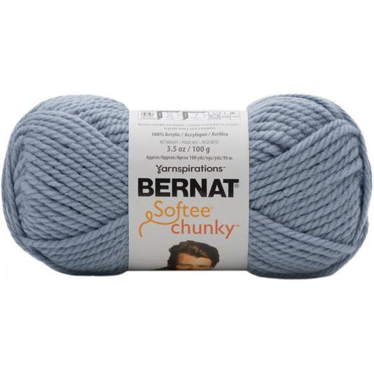Bernat Softee Chunky Yarn - Gray Blue