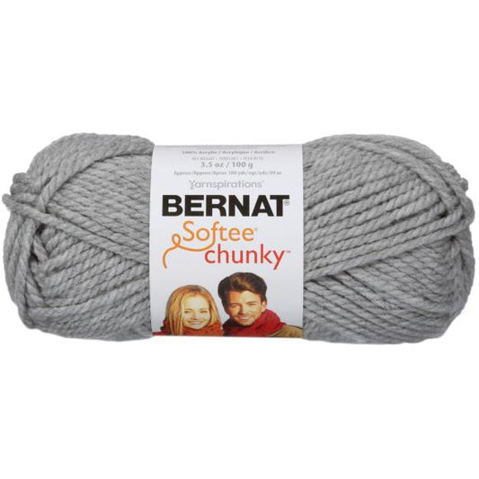 Bernat Softee Chunky Yarn - Grey Heather