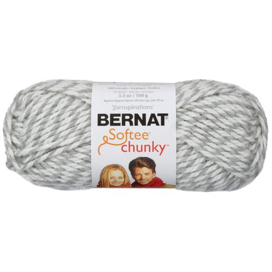 Bernat Softee Chunky Yarn - Grey Ragg