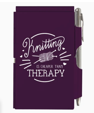 Pocket Notepad and Pen -Knitting LIME GREEN