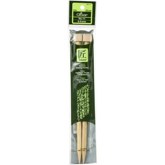 Takumi Bamboo Single Point Knitting Needles 9"