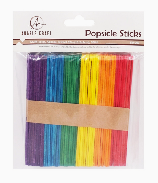 Rainbow Craft Sticks - 100 ct