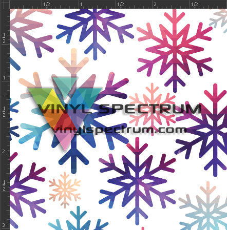Siser HTV Printed Sheet - Rainbow Snowflakes