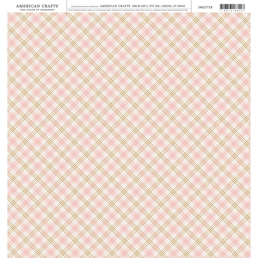 Scrapbook Paper - Tan Pink Plaid