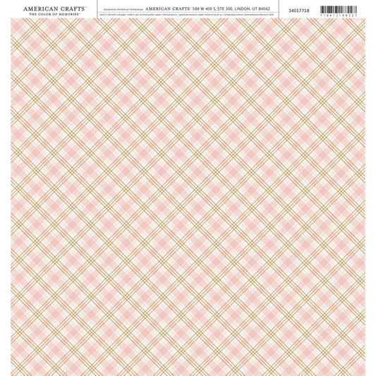 Scrapbook Paper - Tan Pink Plaid