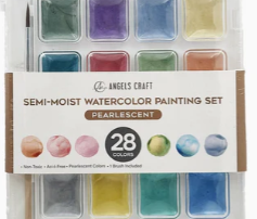 Semi-Moist Watercolor Painting Set - Pearlescent