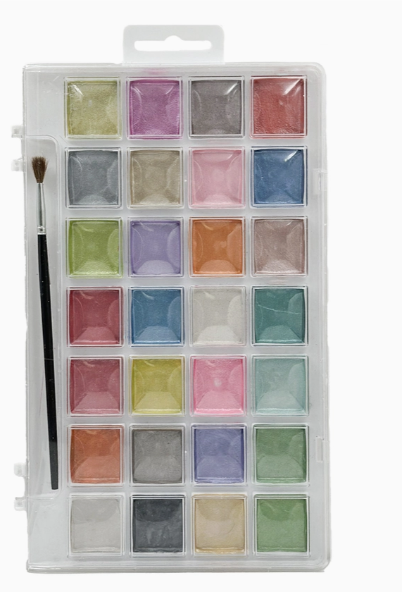 Semi-Moist Watercolor Painting Set - Pearlescent