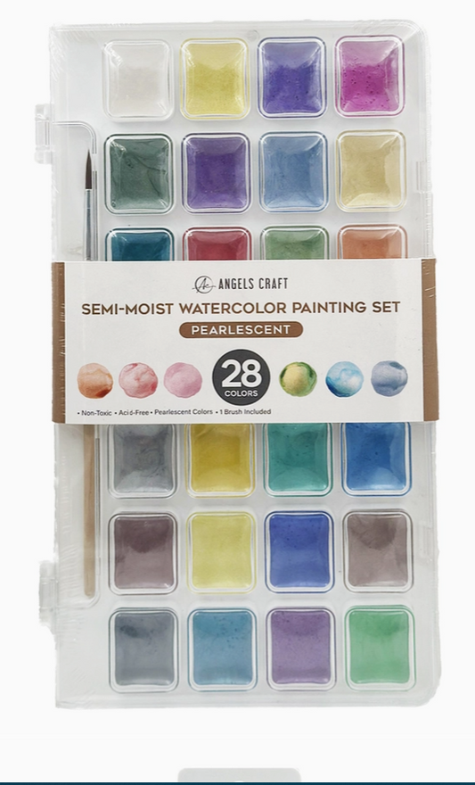 Semi-Moist Watercolor Painting Set - Pearlescent