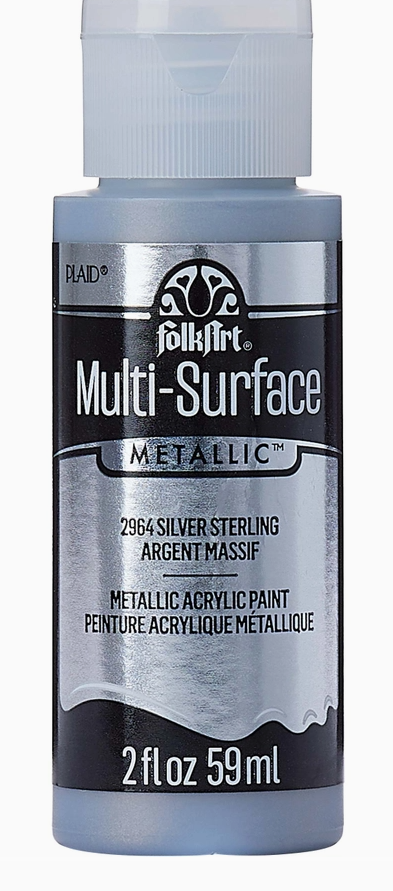 Acrylic Multi-Surface Metallic Paint - 2964 Silver Sterling