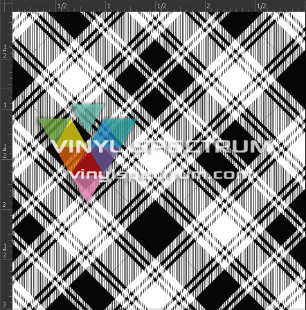 Siser HTV Printed Sheet - Black & White Tartan